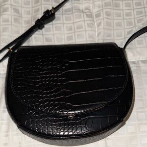 A New Day Elegant Black Croc-Embossed Women's purse